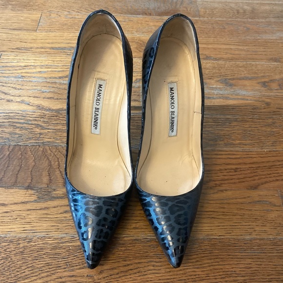 Manolo Blahnik leopard print heels - black - 37 - Picture 3 of 4
